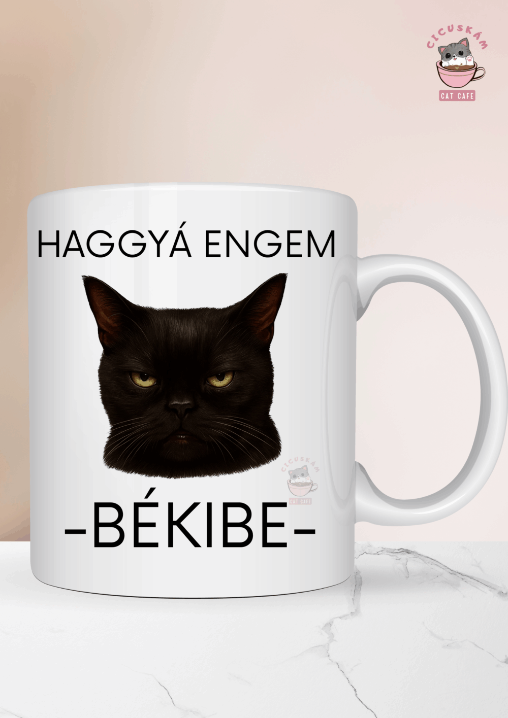 Haggyá engem békibe – humoros cicás bögre a Cicuskám Cat Caféból